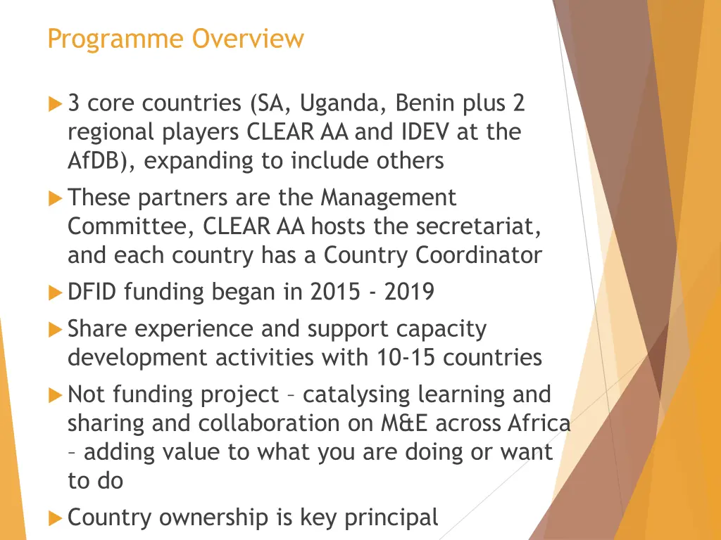 programme overview