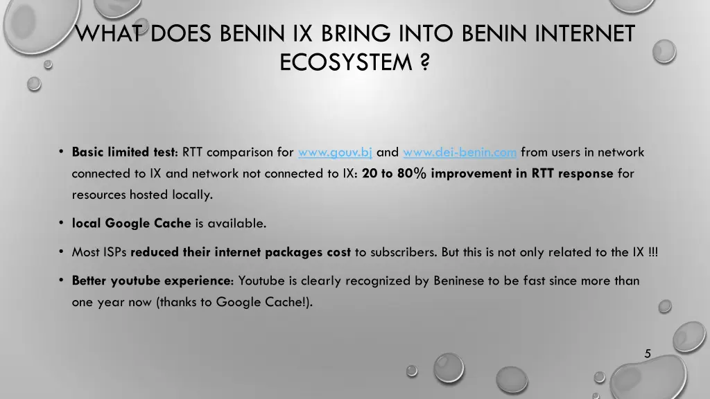 what does benin ix bring into benin internet