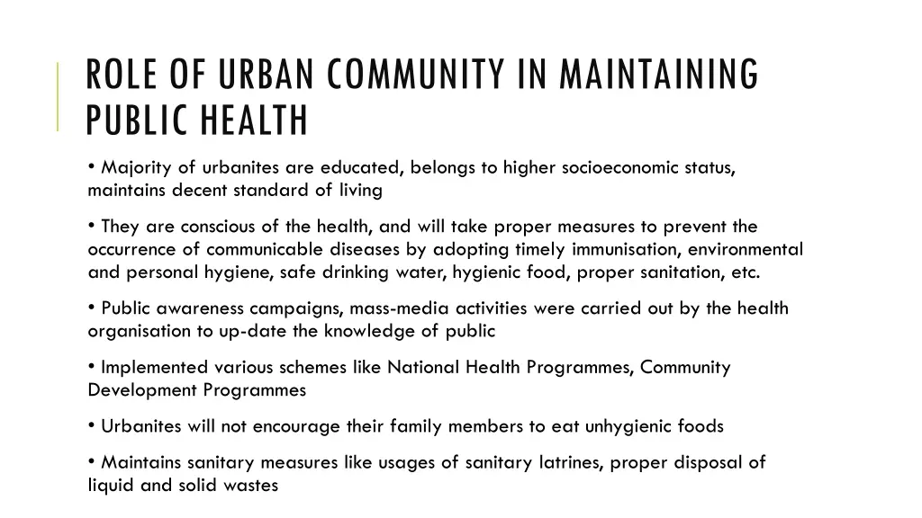 role of urban community in maintaining public
