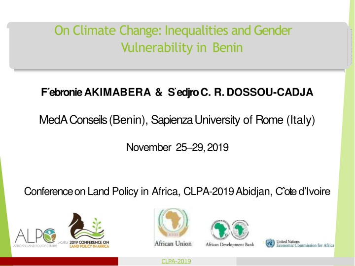 on climate change inequalities and gender
