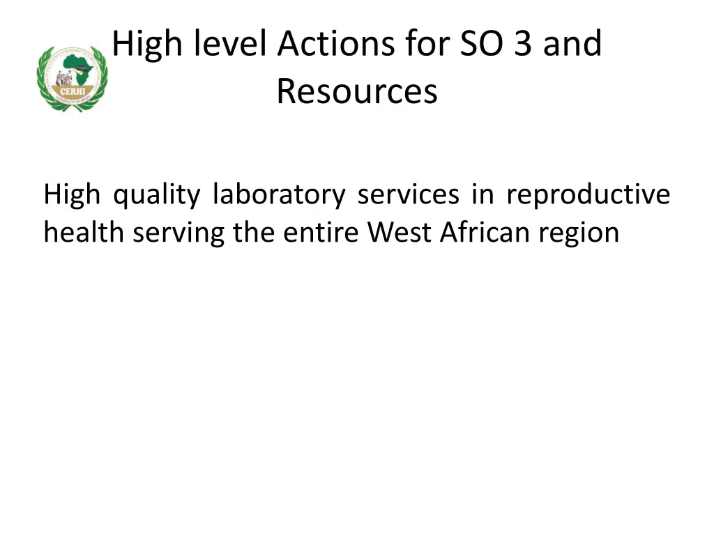 high level actions for so 3 and resources