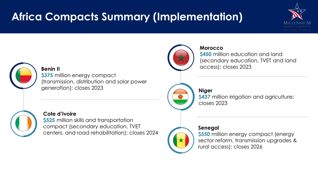 africa compacts summary implementation