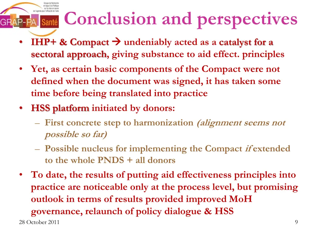 conclusion and perspectives