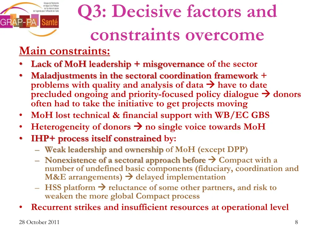q3 decisive factors and constraints overcome main 1