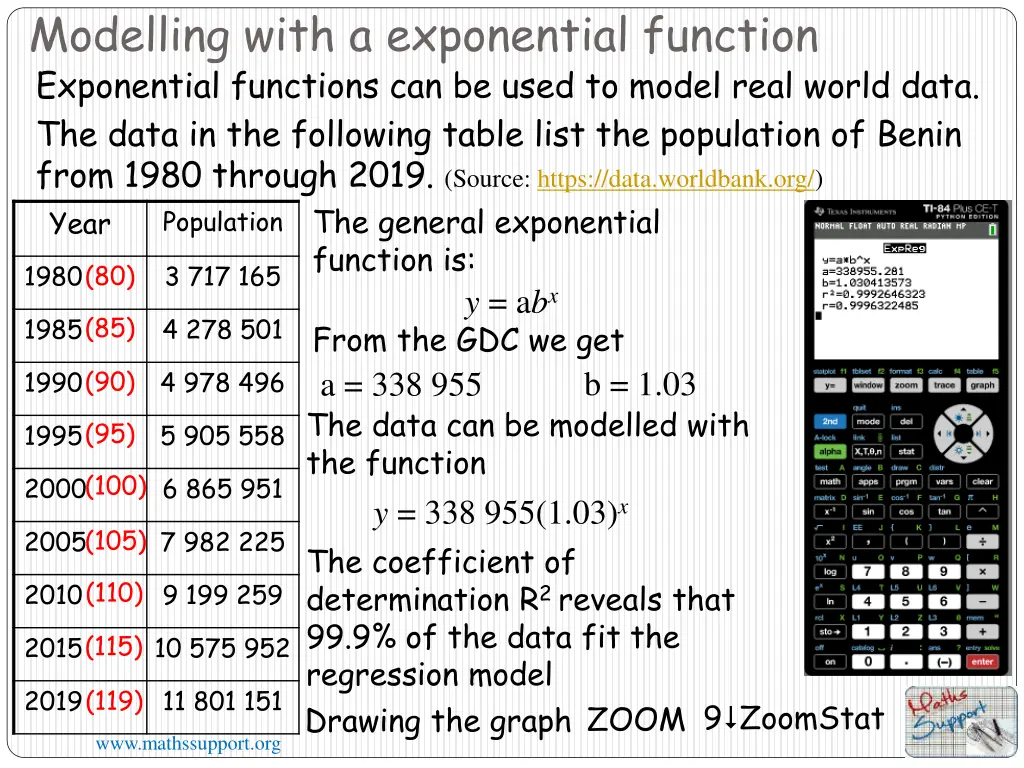 modelling with a exponential function 10