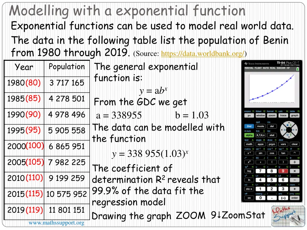 modelling with a exponential function 11