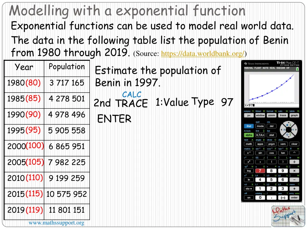 modelling with a exponential function 13