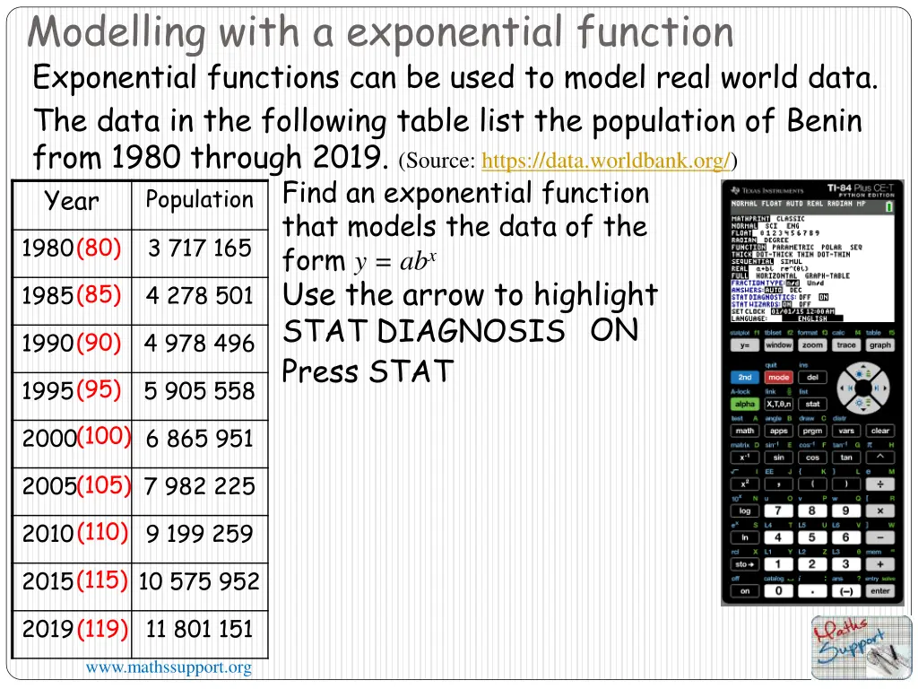 modelling with a exponential function 7