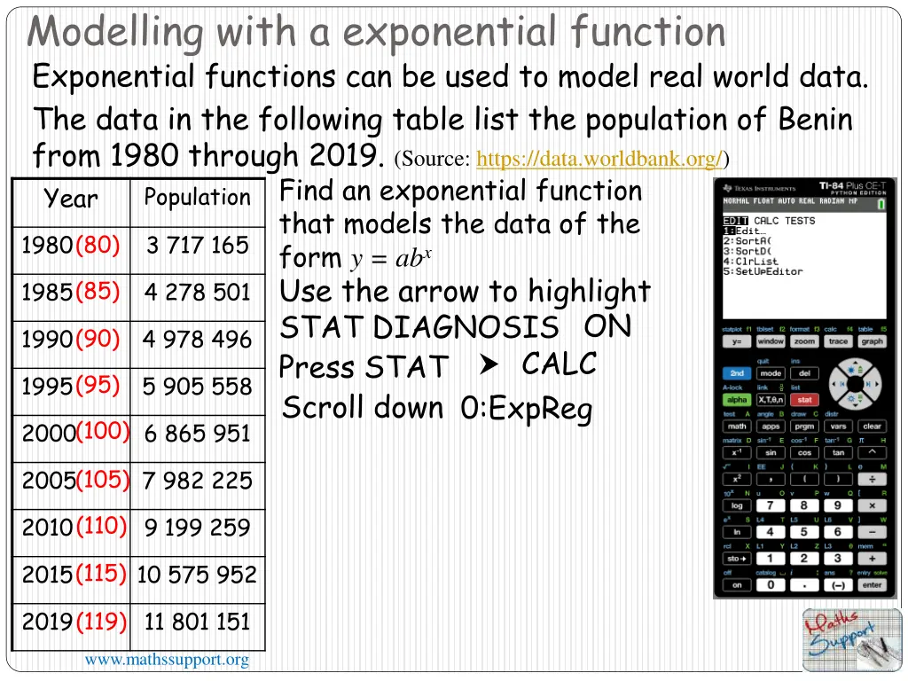 modelling with a exponential function 8