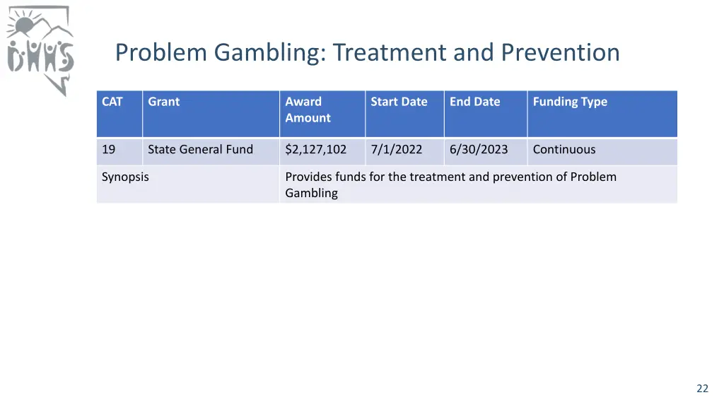 problem gambling treatment and prevention