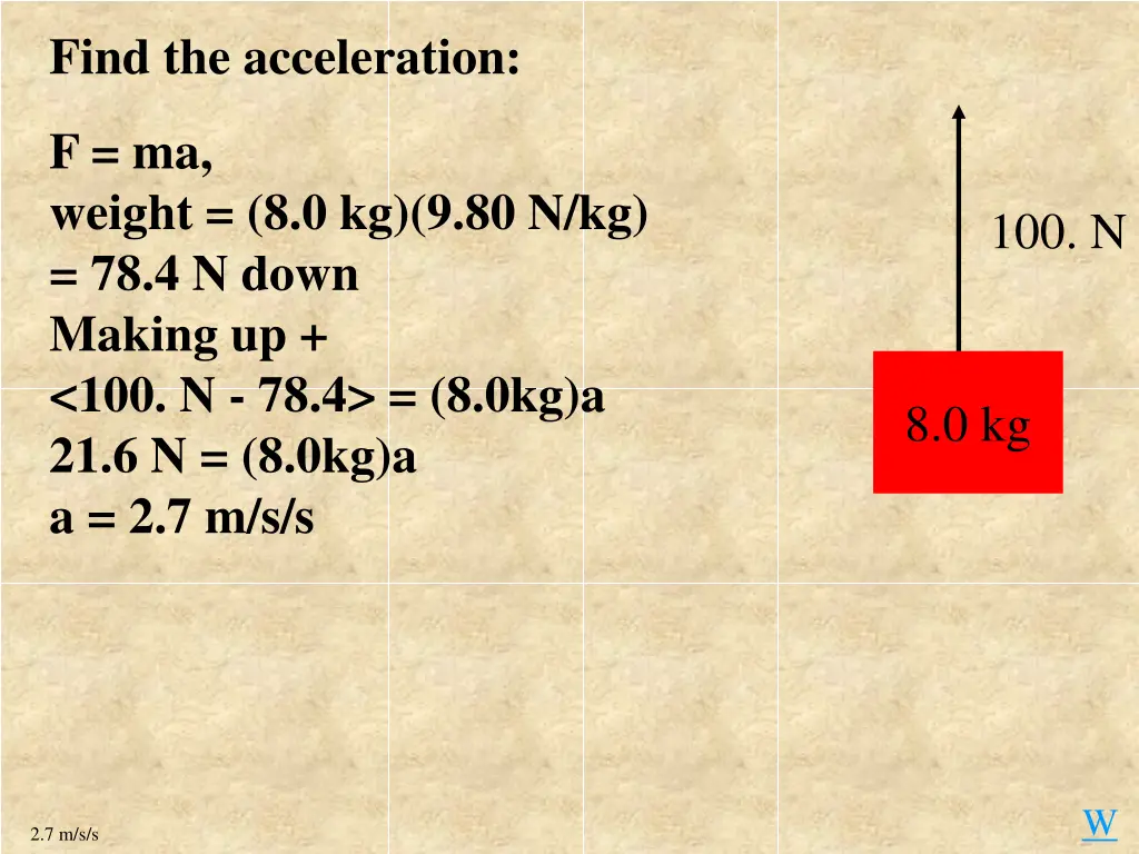 find the acceleration