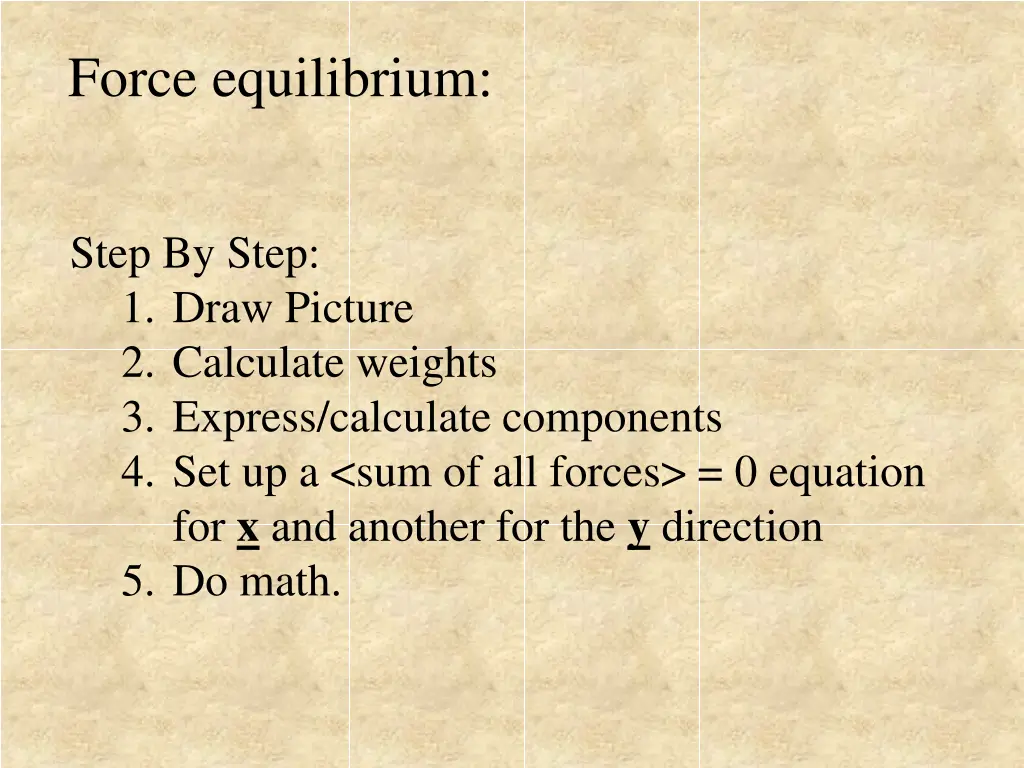 force equilibrium