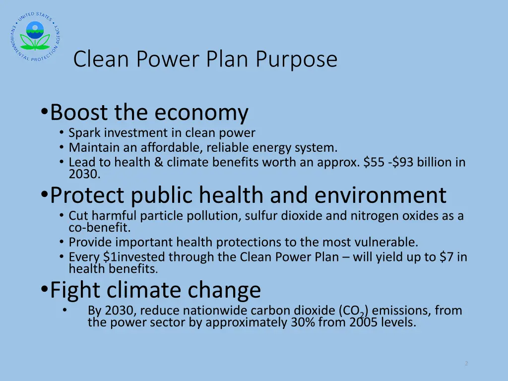 clean power plan purpose