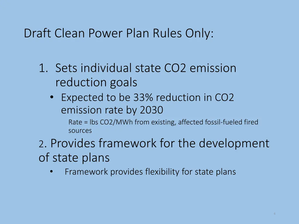 draft clean power plan rules only