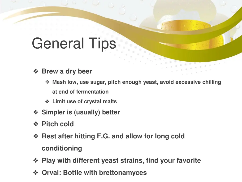 general tips