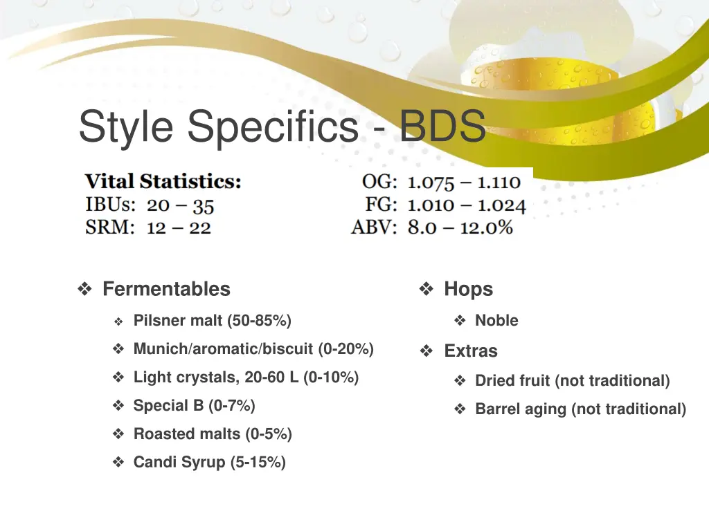 style specifics bds