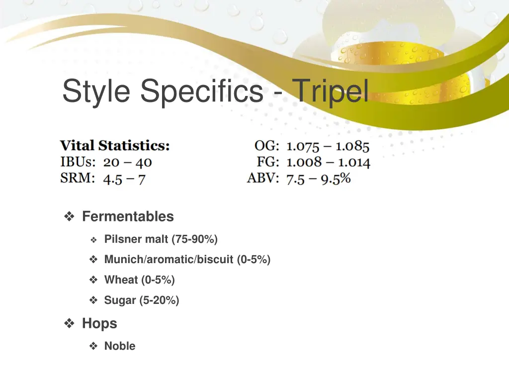 style specifics tripel