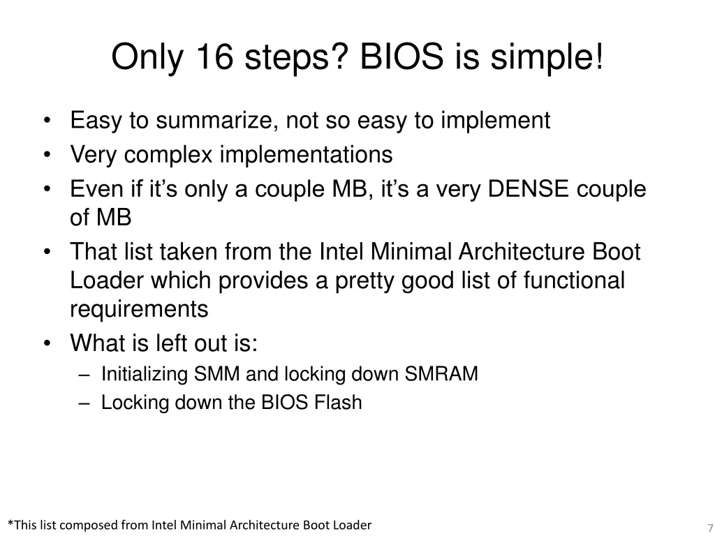 only 16 steps bios is simple