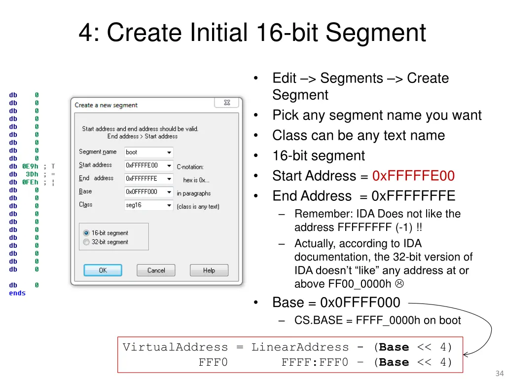 4 create initial 16 bit segment