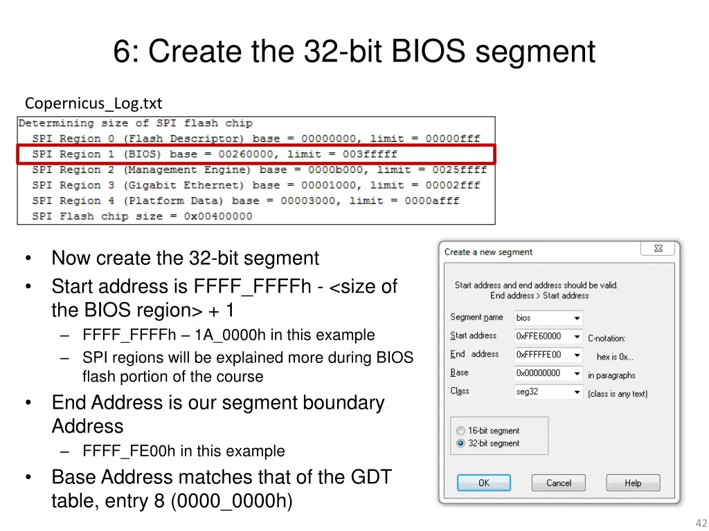 6 create the 32 bit bios segment