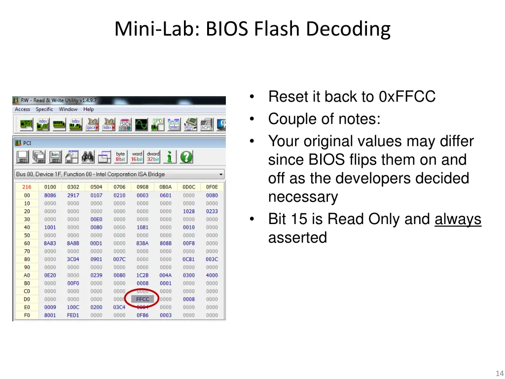 mini lab bios flash decoding 4