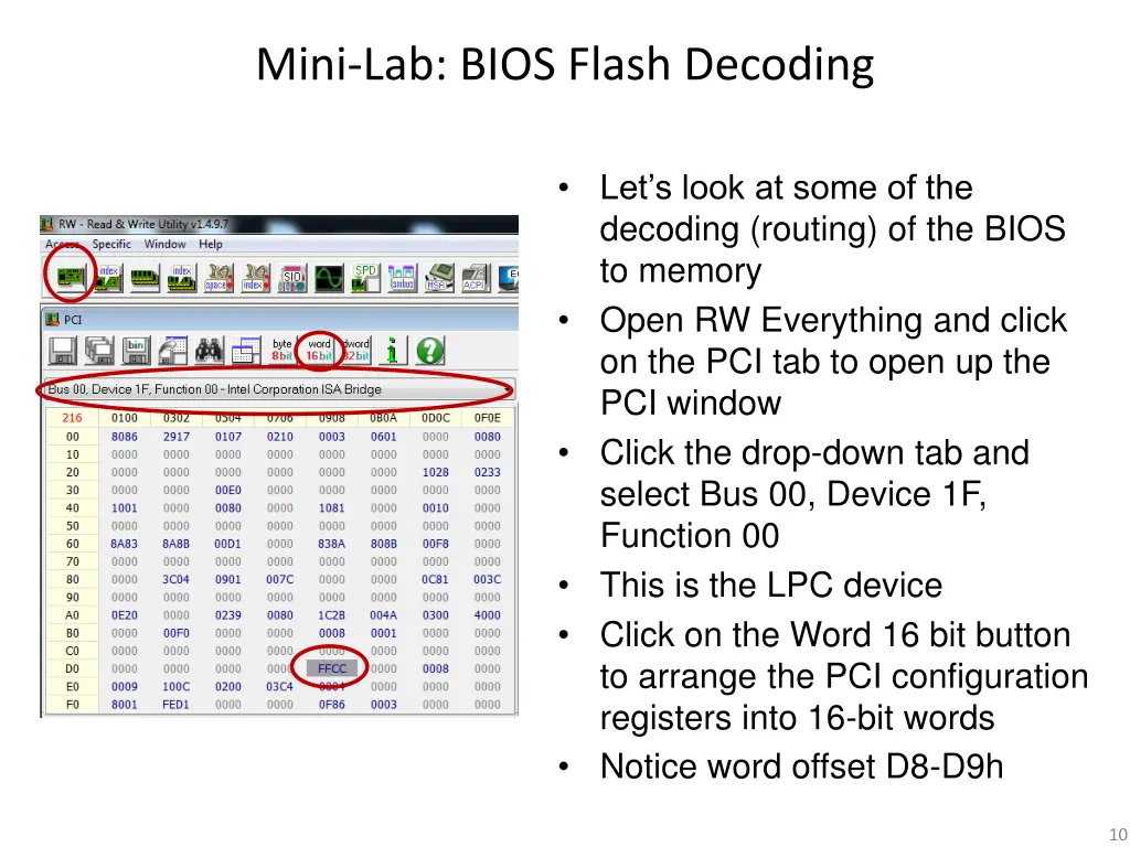 mini lab bios flash decoding
