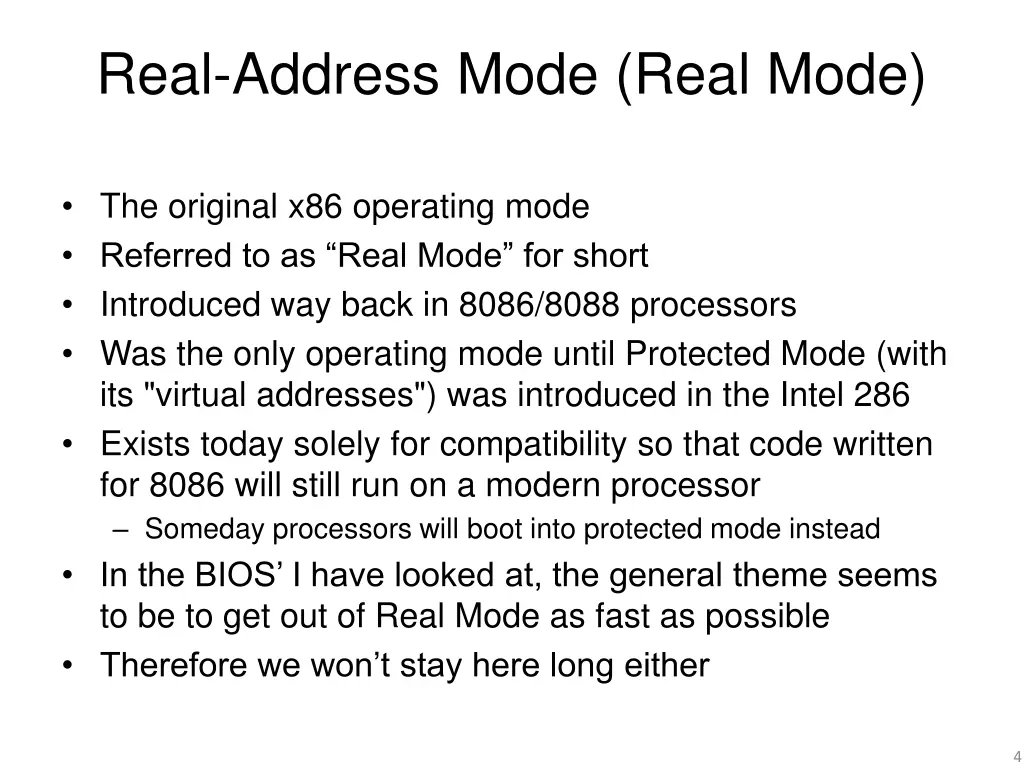 real address mode real mode