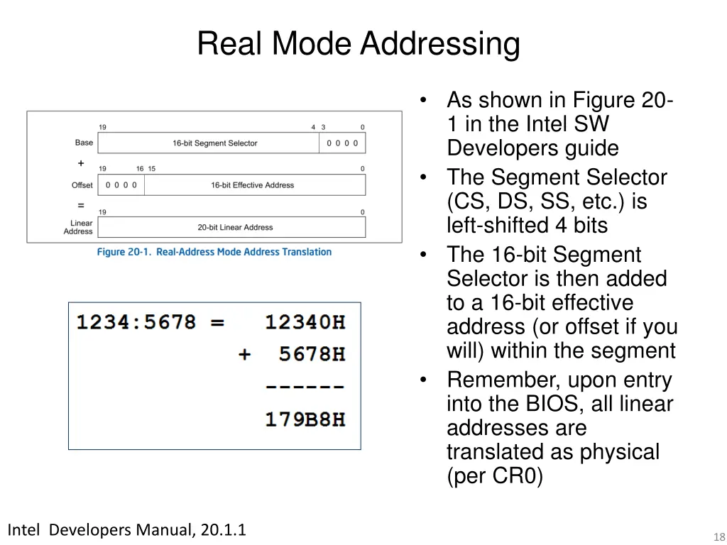 real mode addressing