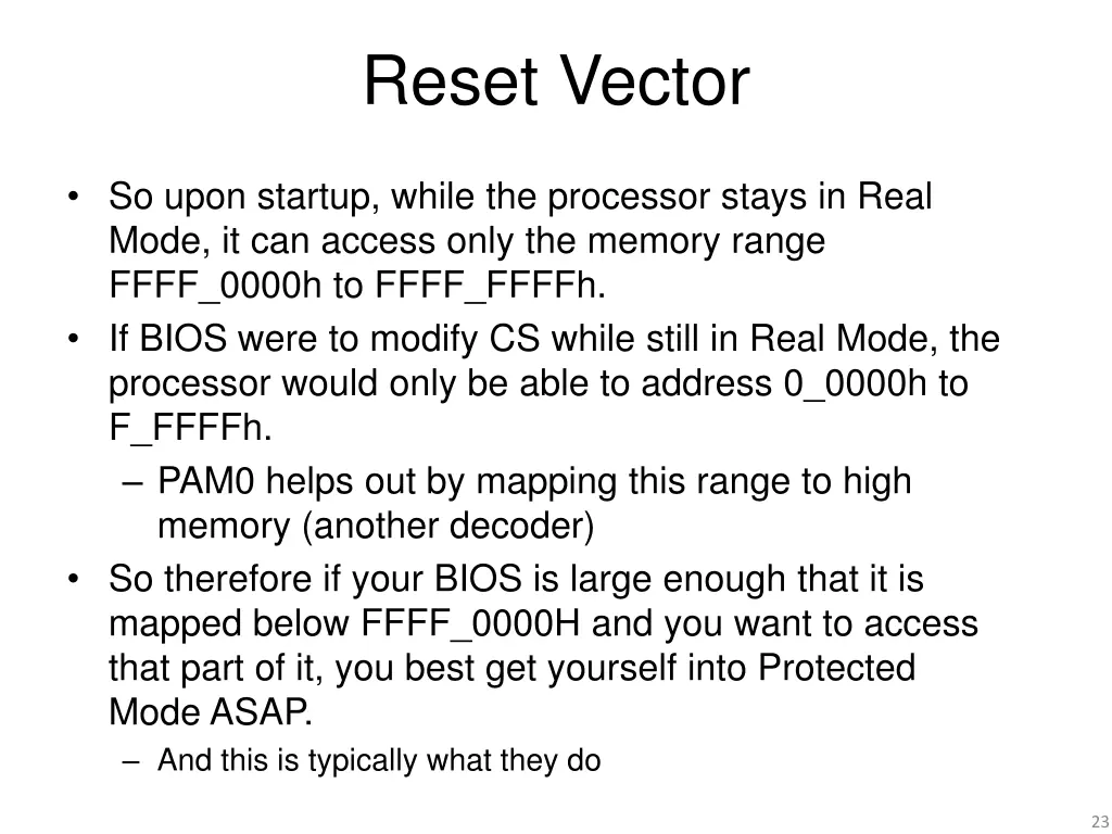 reset vector 1