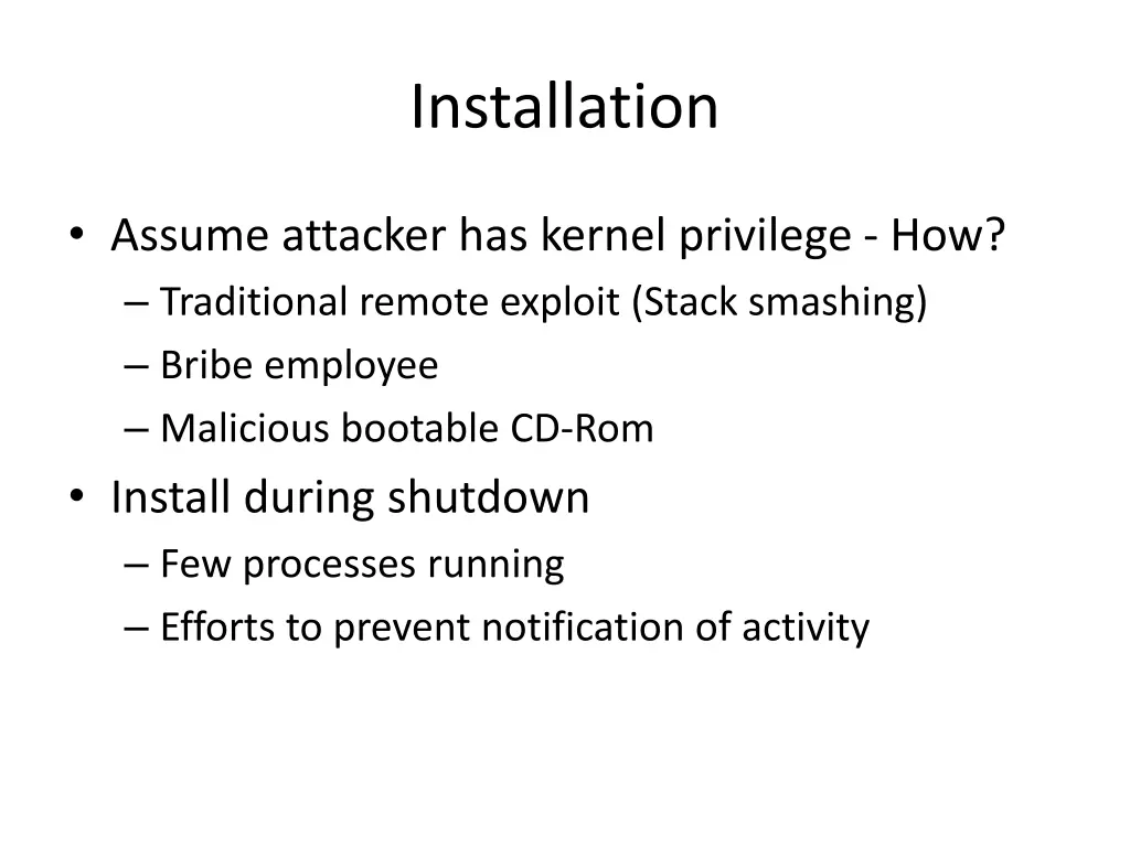 installation