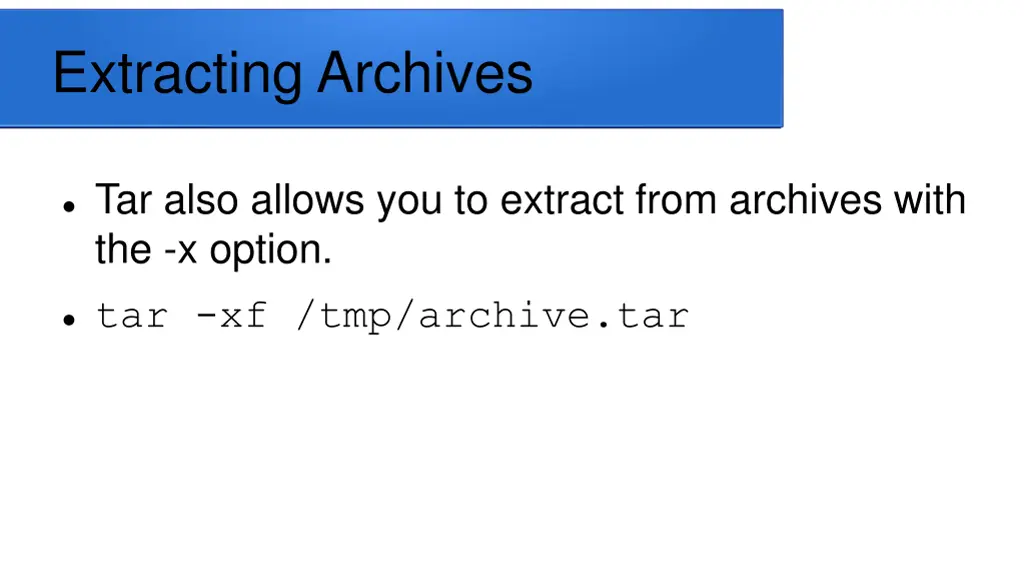 extracting archives