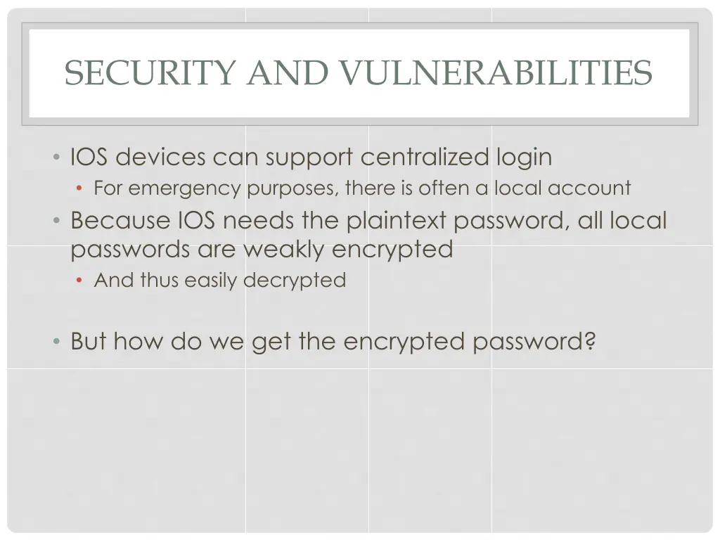 security and vulnerabilities