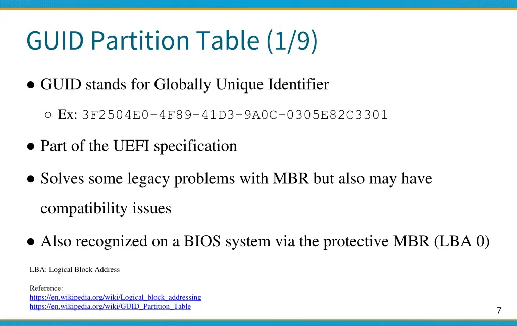 guid partition table 1 9