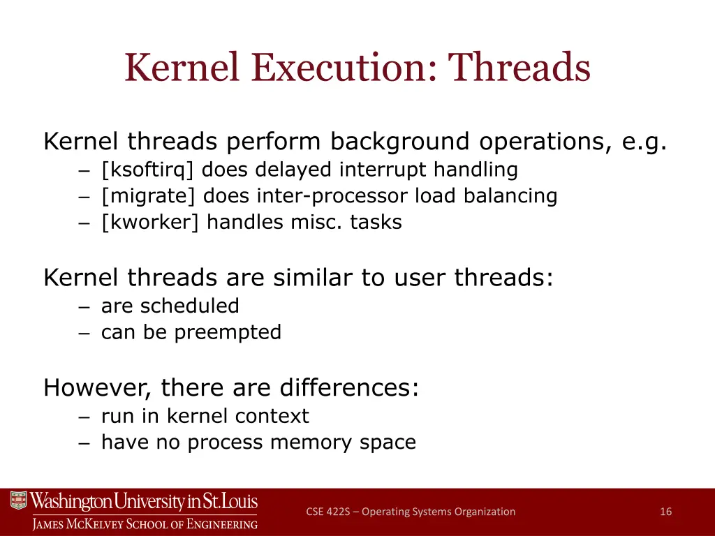 kernel execution threads