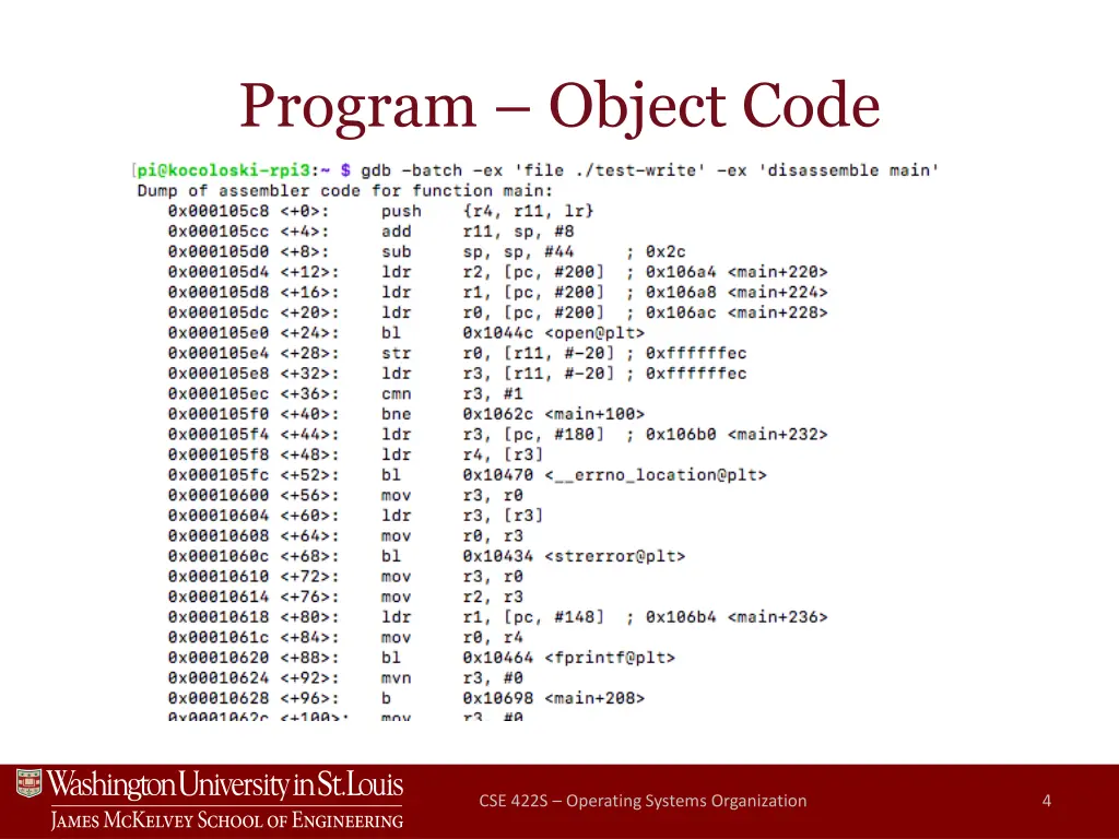 program object code