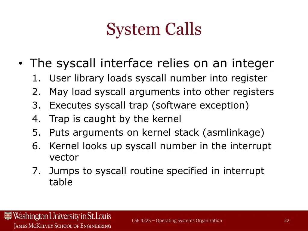 system calls