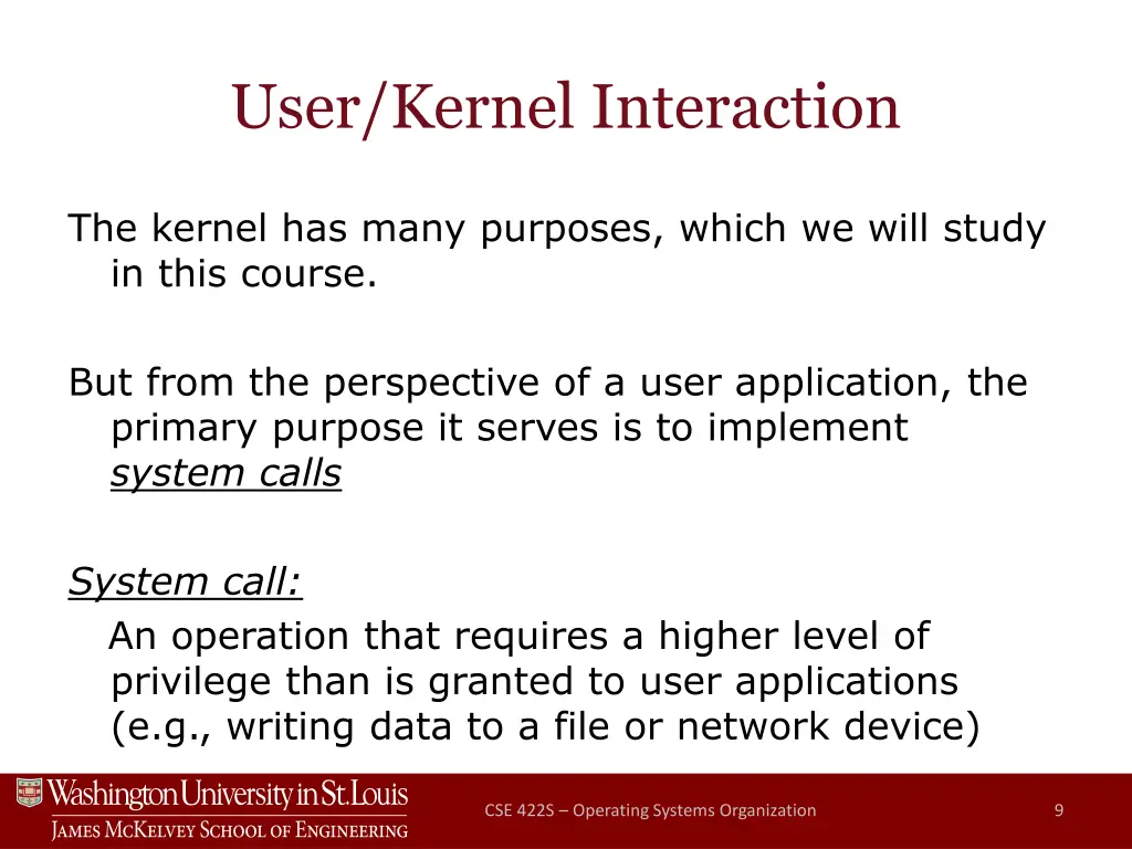 user kernel interaction