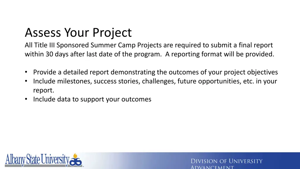 assess your project all title iii sponsored