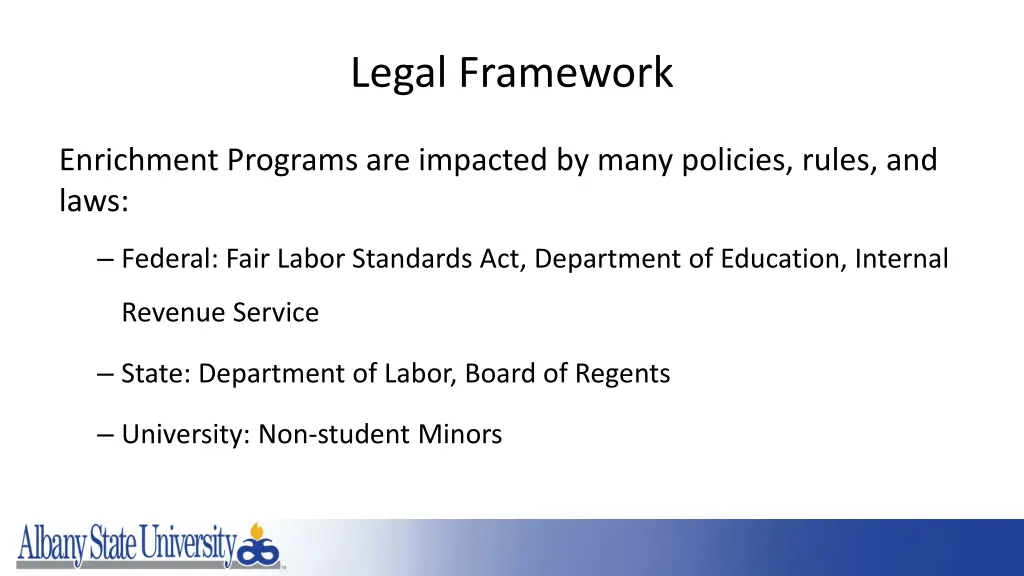 legal framework