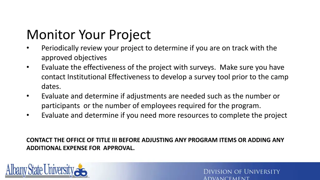 monitor your project periodically review your