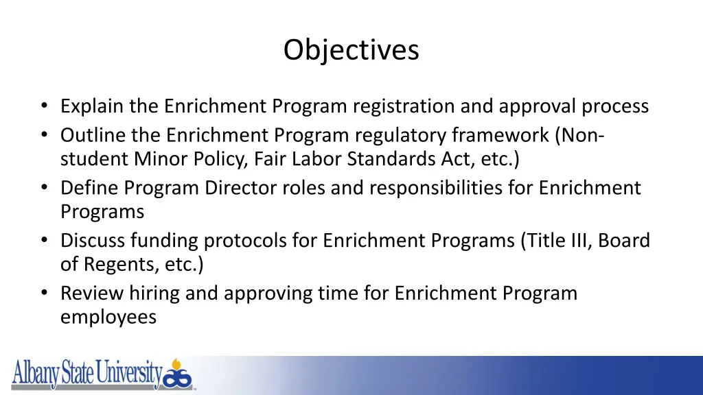 objectives