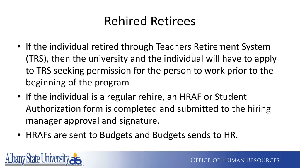rehired retirees