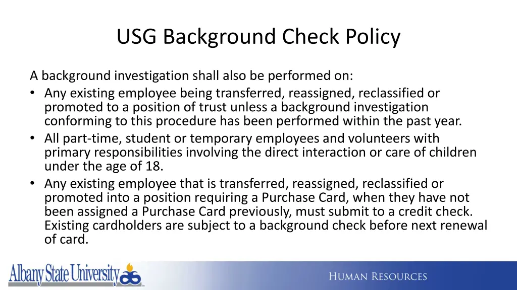 usg background check policy 1