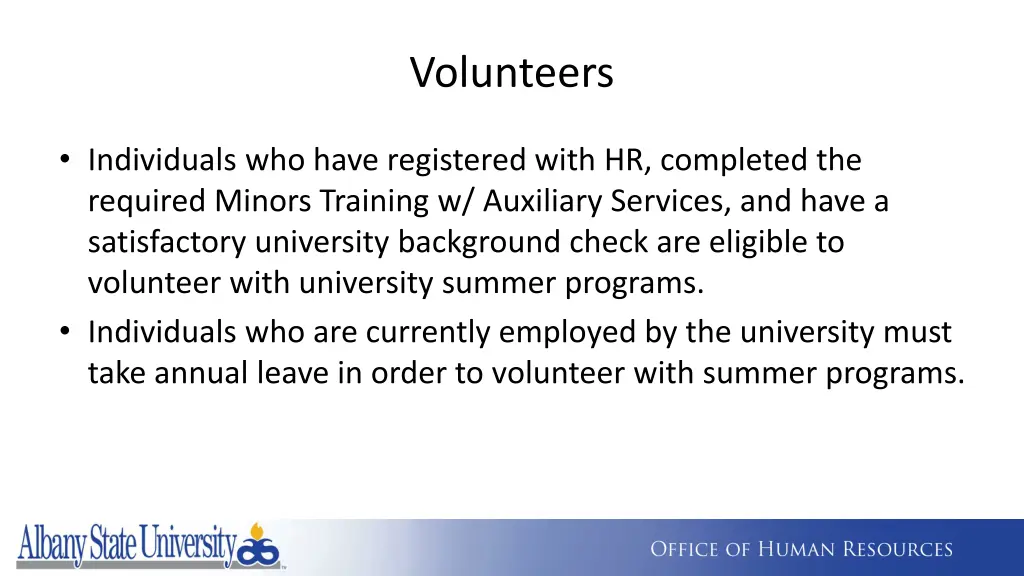 volunteers
