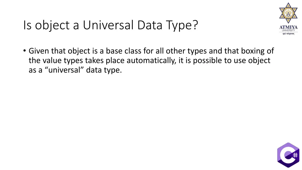 is object a universal data type