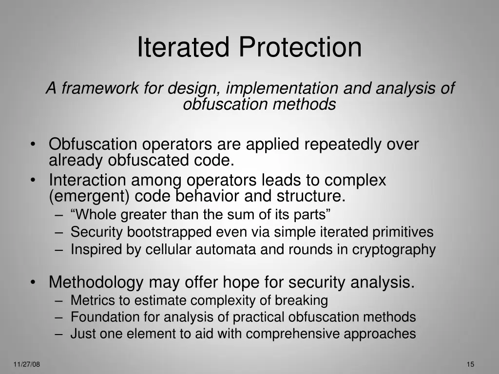 iterated protection