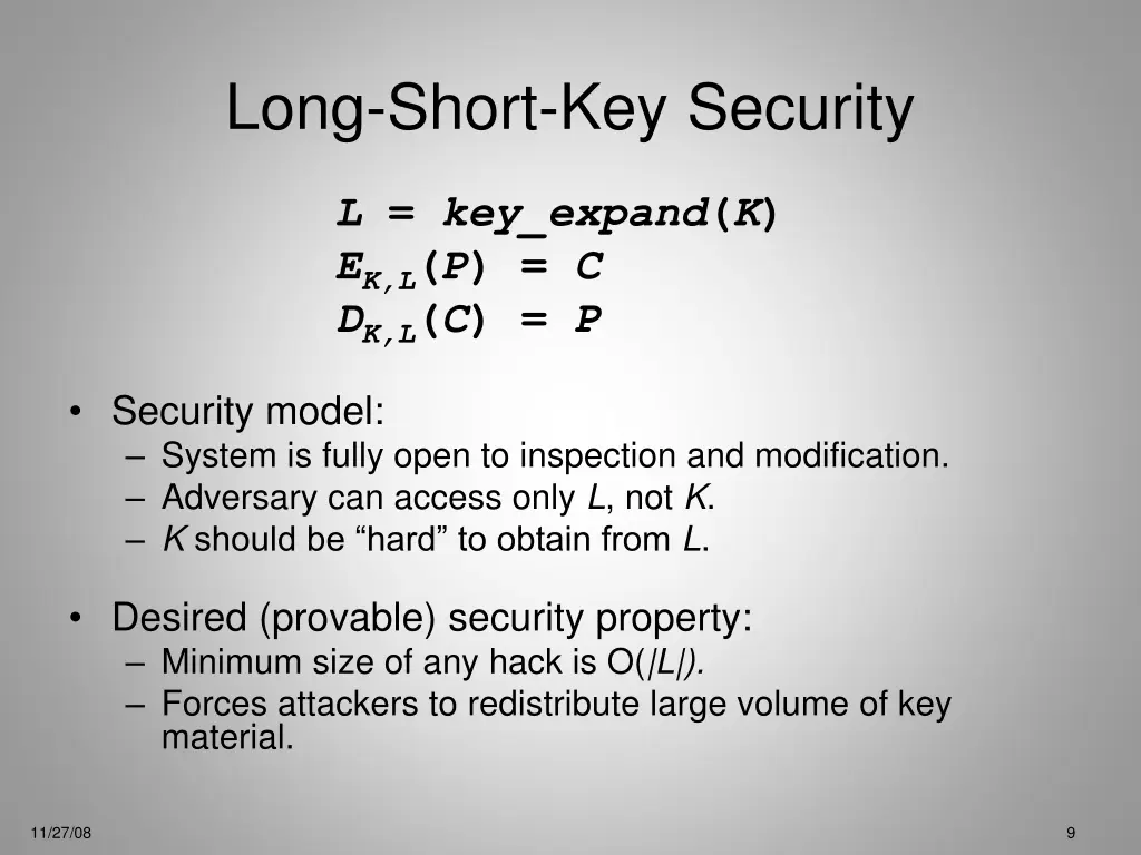 long short key security