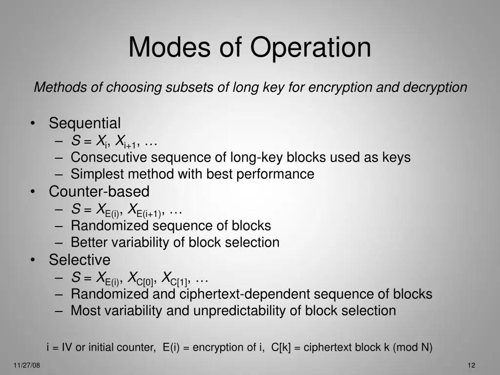 modes of operation