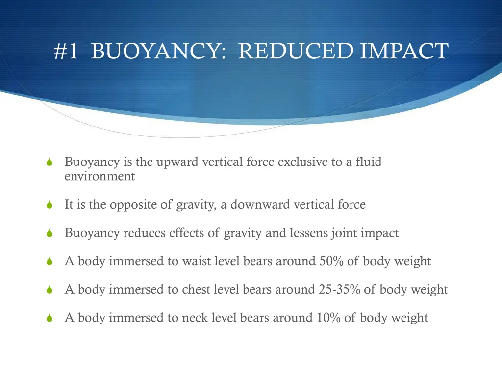 1 buoyancy reduced impact
