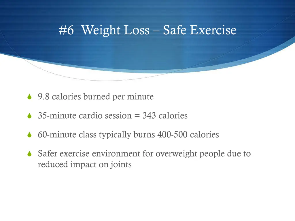 6 weight loss safe exercise